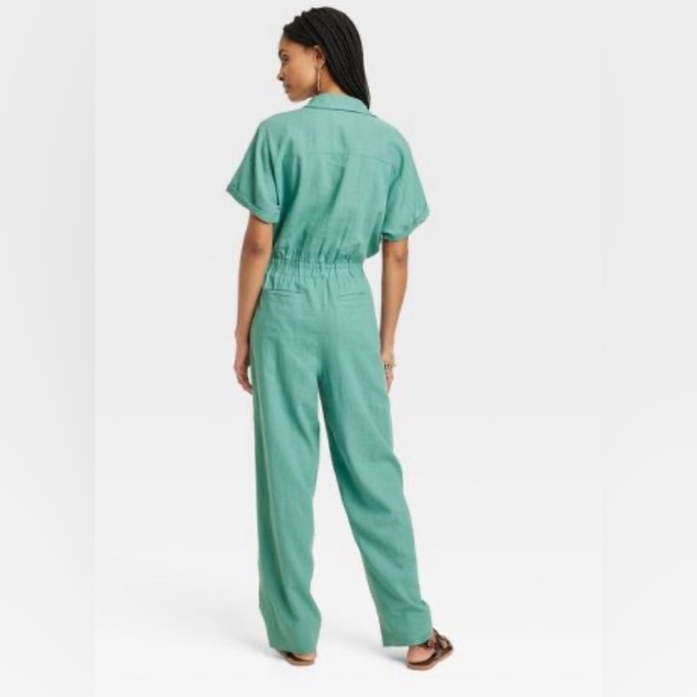 NWT Universal Thread Green Short Sleeve Jumpsuit Size 2 - Picture 2 of 12